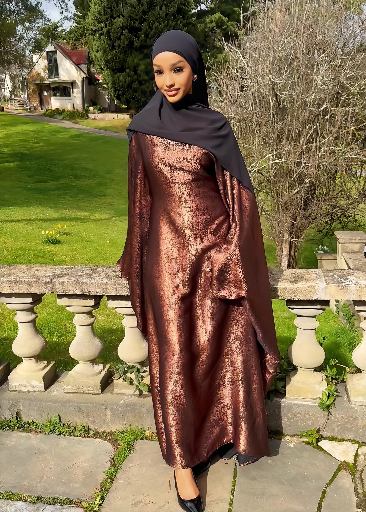 Brown Metallic Abaya