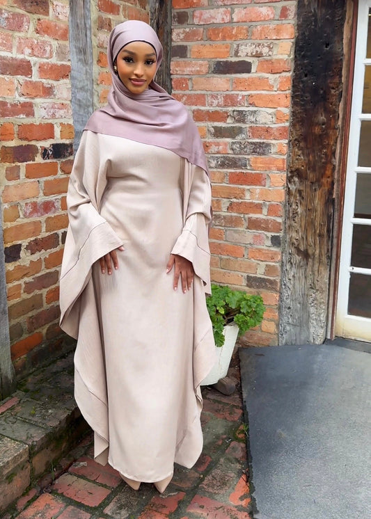 Soft Cream Linen Abaya