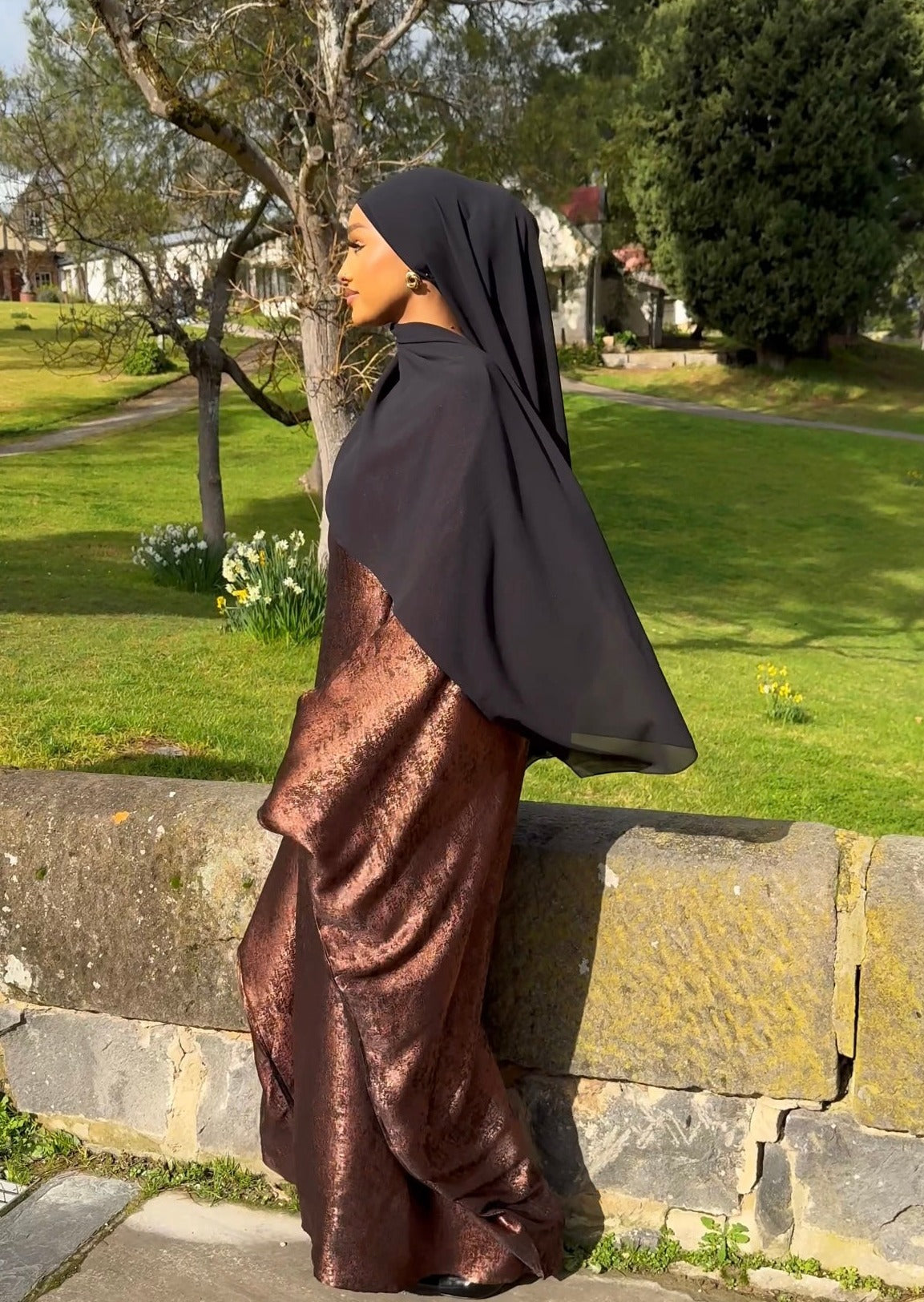 Brown Metallic Abaya