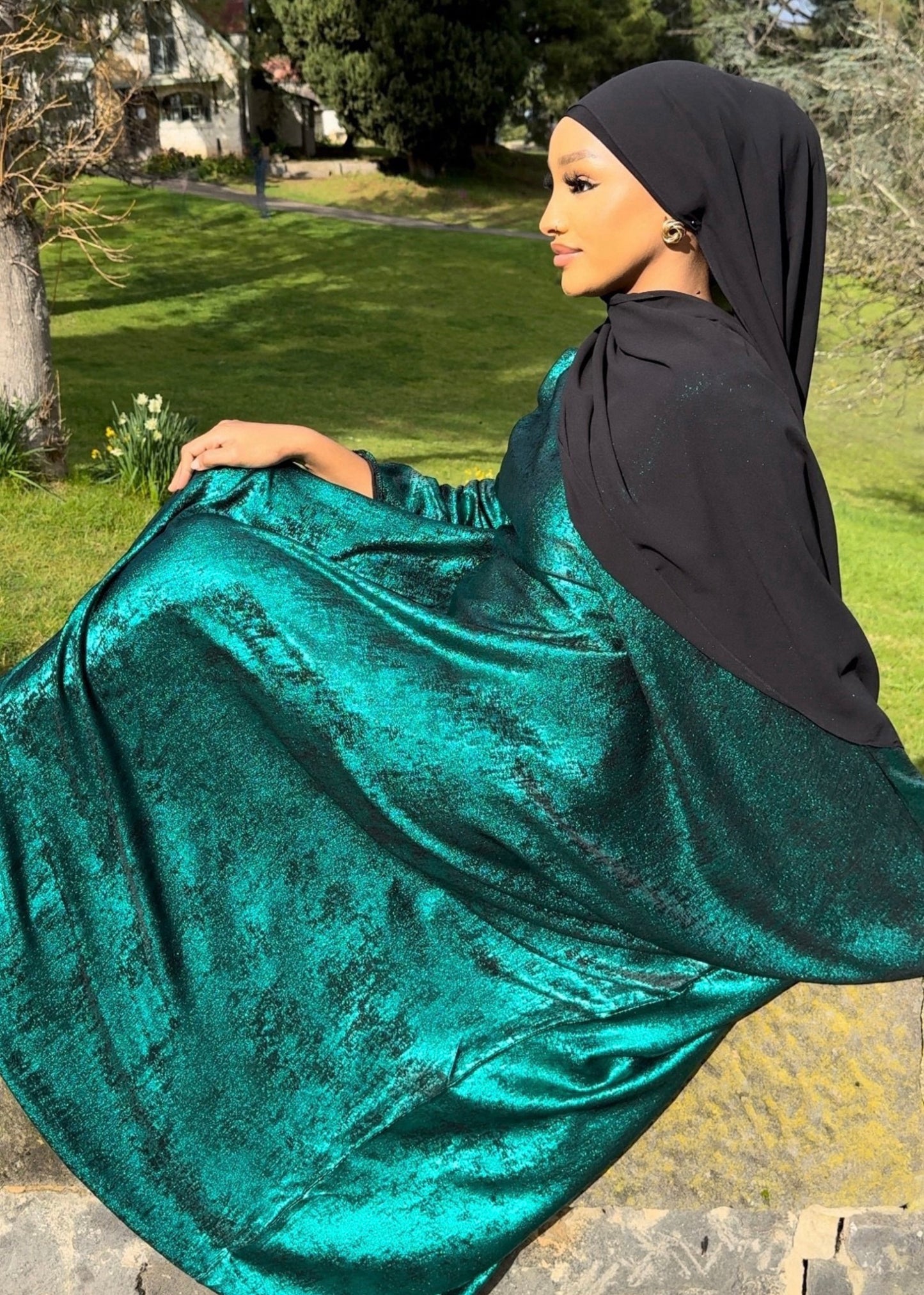 Emerald Metallic Abaya