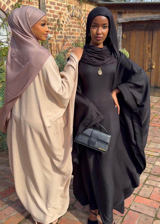 Classic Black Linen Abaya